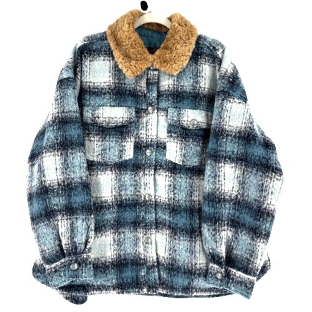 NEW Shyanne Women's Sherpa Collar‎ Shacket XXL Turquoise Concho Snaps Western